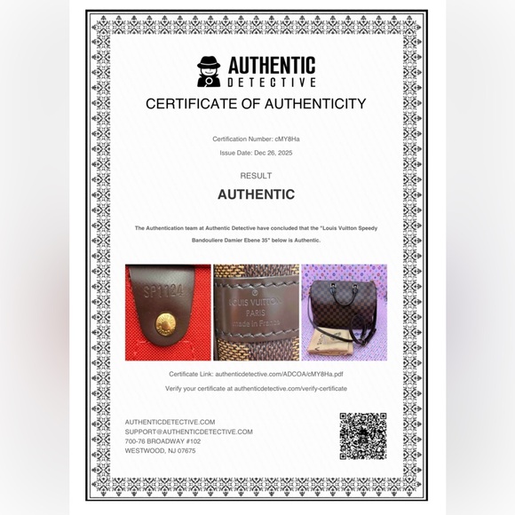 Authentic Louis Vuitton Damier Ebene Speedy 35 Bandouliere - Picture 17 of 17